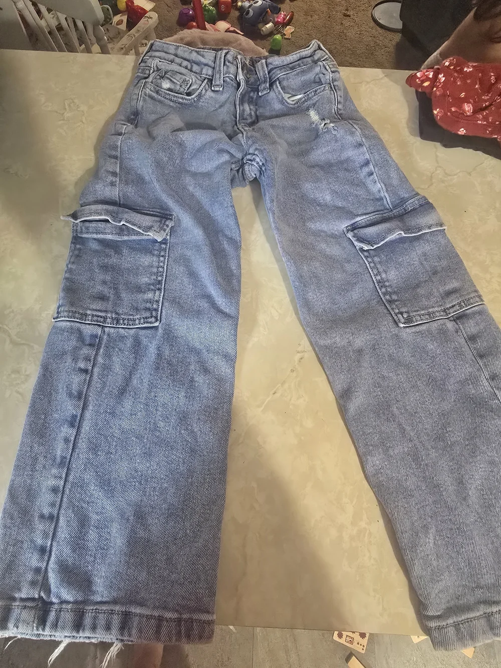 Justice Girls Small SIZE 6 Wide Leg Cargo Jeans